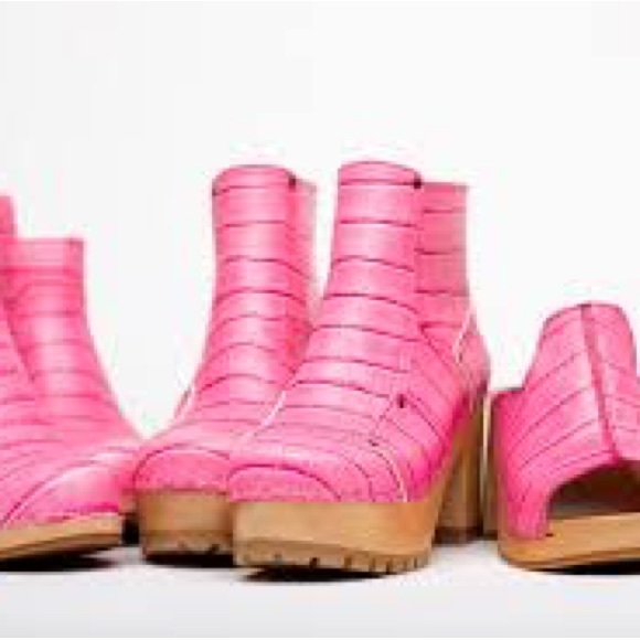 ISO Swedish hasbeens pink Mikaela croc platform boots - Picture 2 of 2